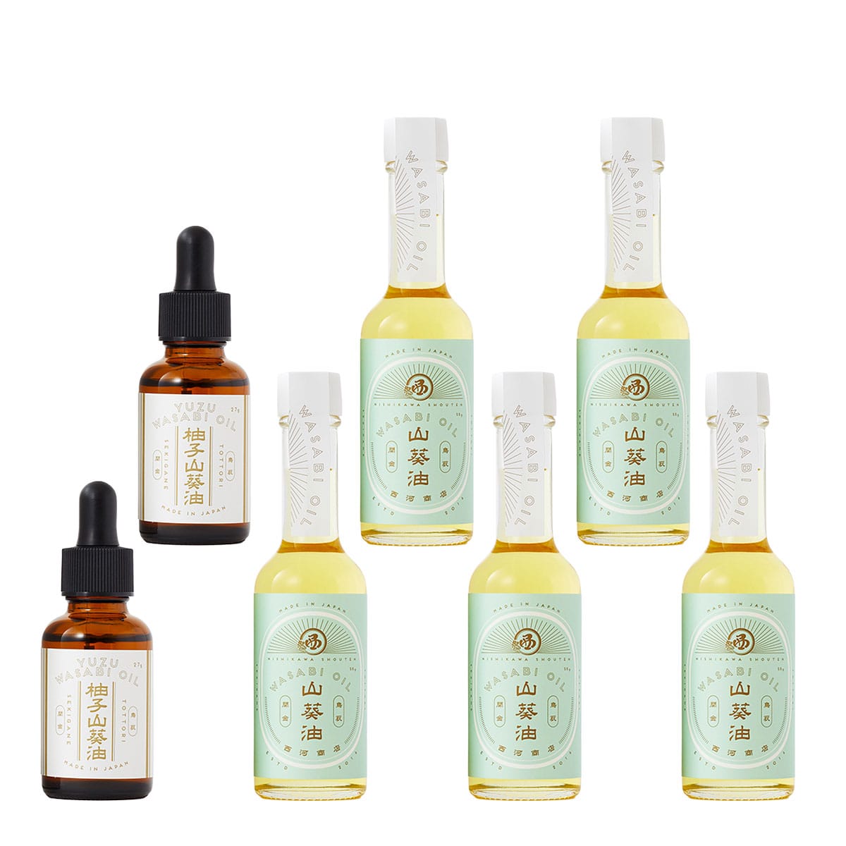 西河商店】旅サラダマルシェ限定わさびオイル5本・柚子わさびオイル2本