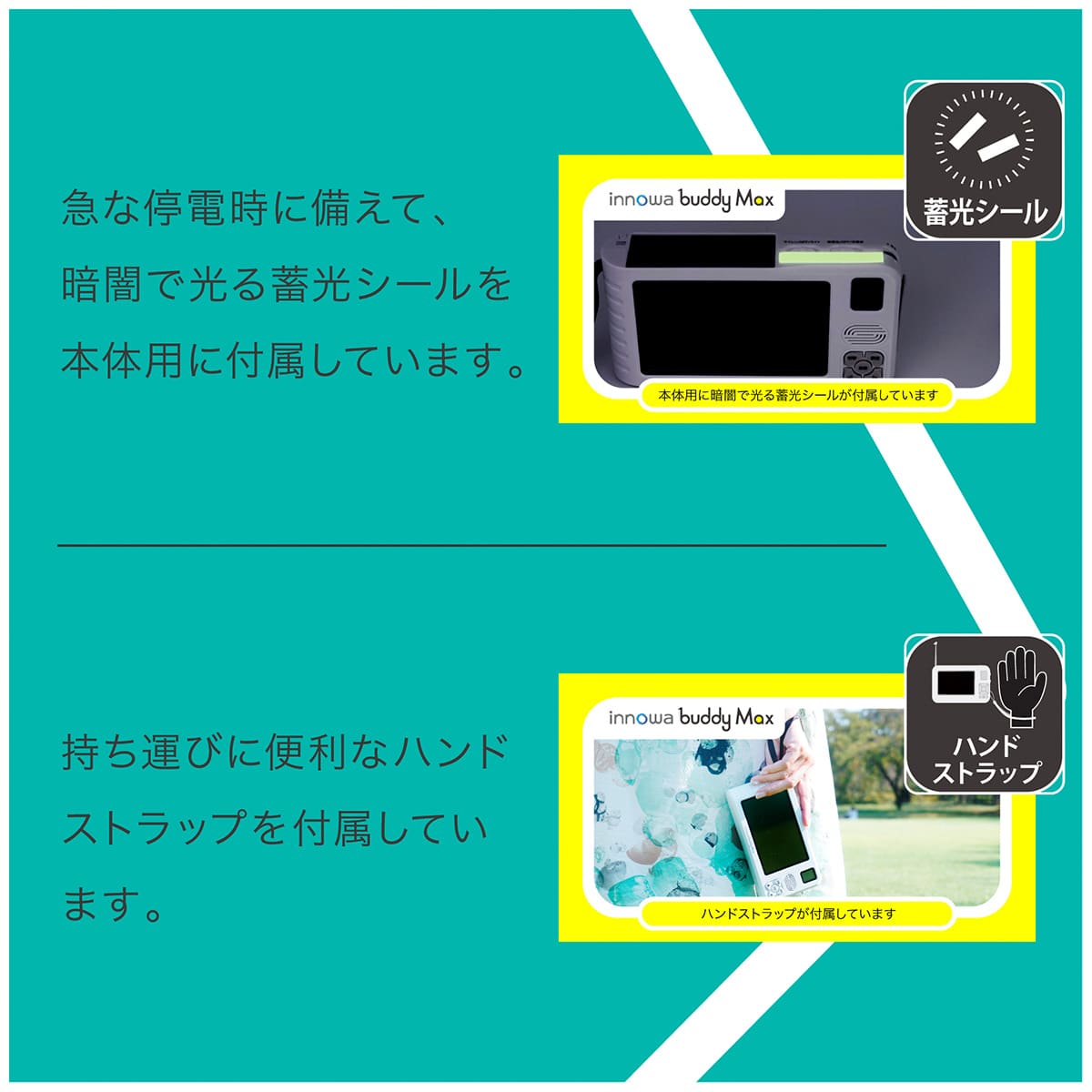 ポータブルテレビ buddyMax AM/FMラジオ innowa buddy Max ソーラー充電 手回し ポータブルテレビ・ラジオ 4WAY