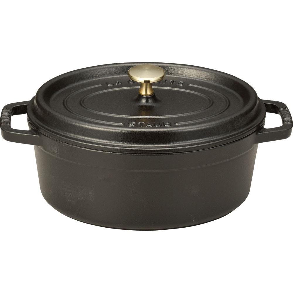 【販売証明書付】staub ココット オーバル 23cm ブラック