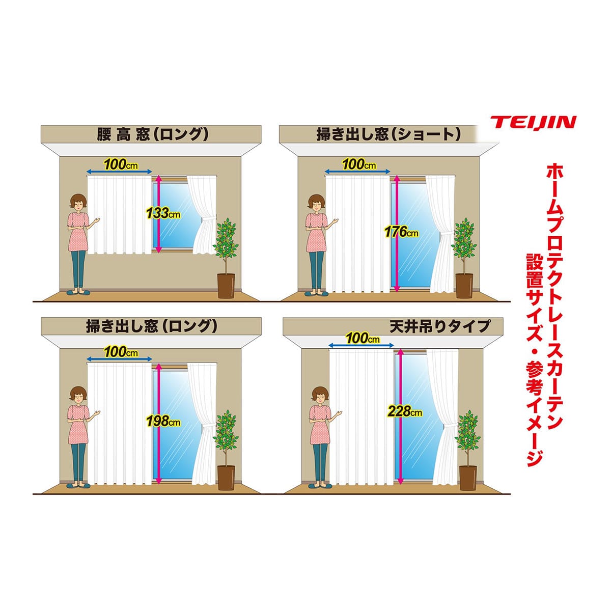 ホームプロテクトレースカーテン2枚組 100×228cm | ABCミッケ