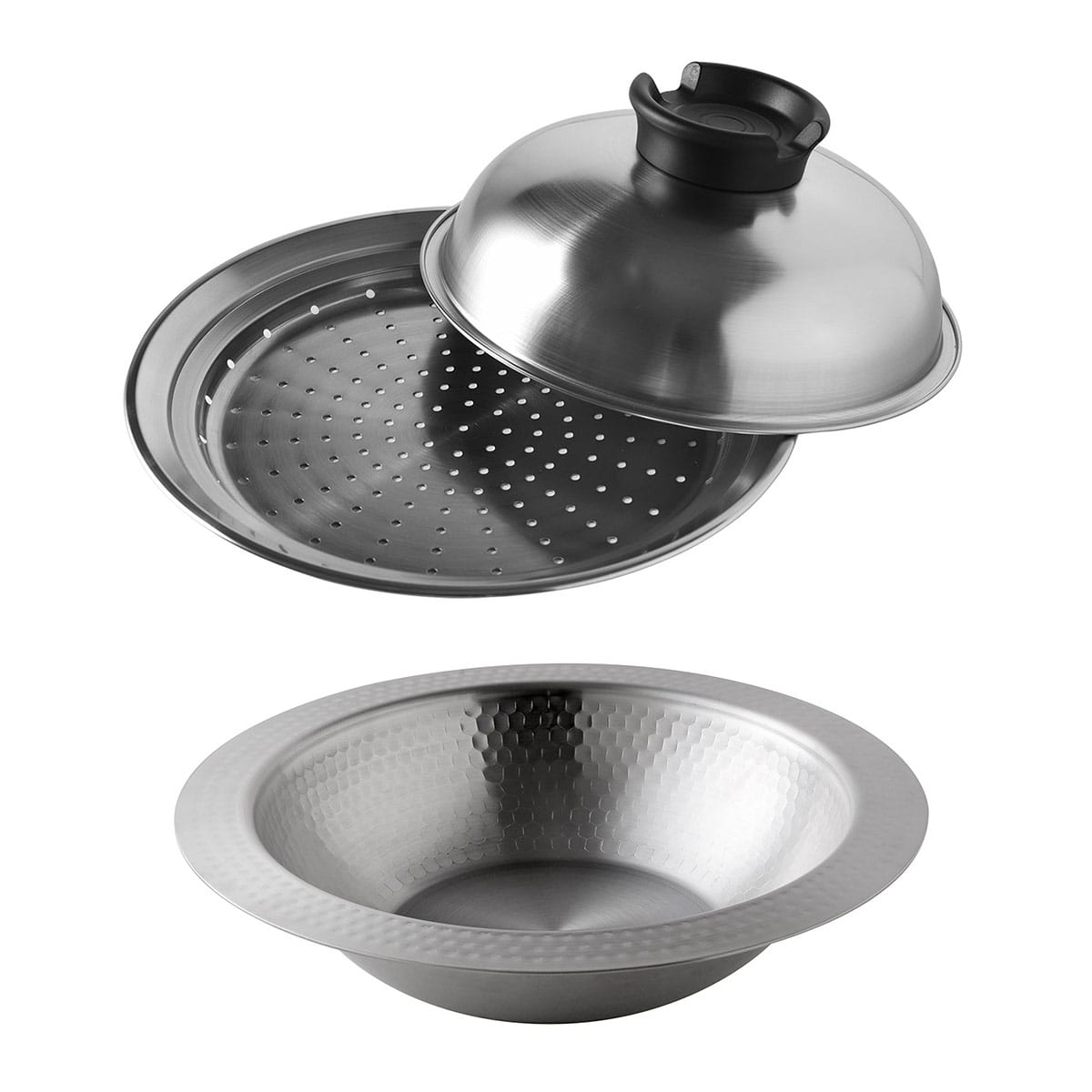 のせるだけ蒸し器＆ステンレス卓上鍋21cmセット | ABCミッケ